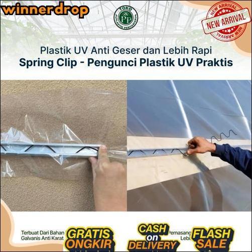 Spring Clip 2 Meter Alat Penjepit Plastik UV Green House Klip Hidroponik/Clip Spring Wire 2 Meter Mu