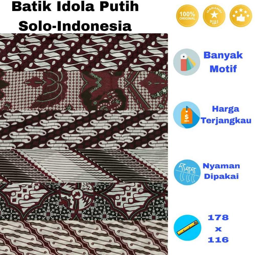 Grosir Kain Batik Idola Putih Jarik Samping Sewek Sarung Wanita Pria Dewasa Motif Tenun Murah New Pa