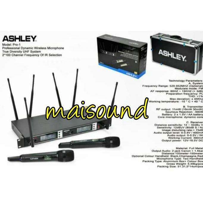 MIC WIRELESS ASHLEY PRO 1 PEGANG MICROPHONE ASHLEY PRO1 ORIGINAL KOPER