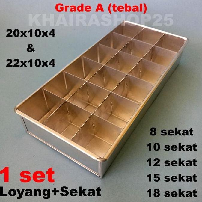 Loyang brownies sekat 20x10 - 22x10 - 15x10 cm Cetakan brownies Loyang sekat brownies