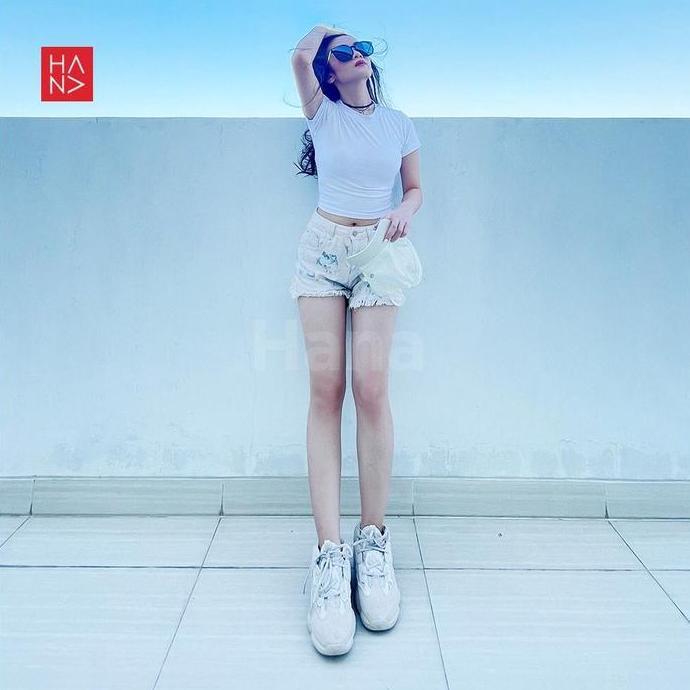 Cntikk- Crop Top Kaos Wanita Crop Tee - Kaos Crop Top - Crop Top Wanita - Atasan Wanita - Atasan Cro