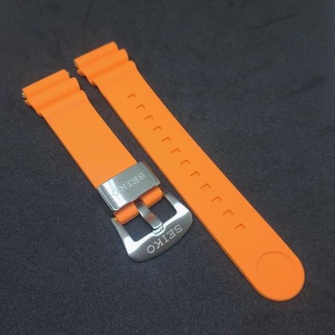 Orange Rubber Band Strap Seiko Diver Turtle Monster Samurai Tuna Premium