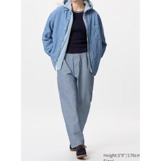 UNIQLO Stretch Easy Ankle Pants | Stripe