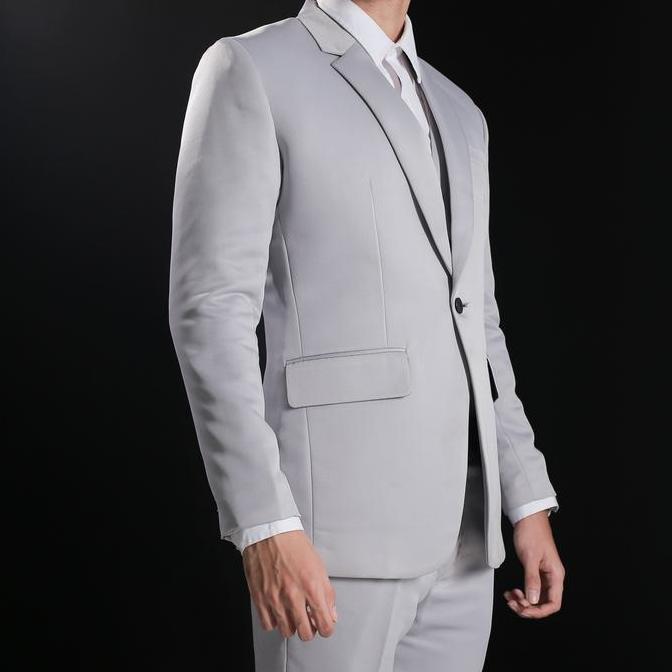 Setelan Jas Celana & Rompi Pria - Slim Fit - Abu Abu - Peaky Series - Goldy