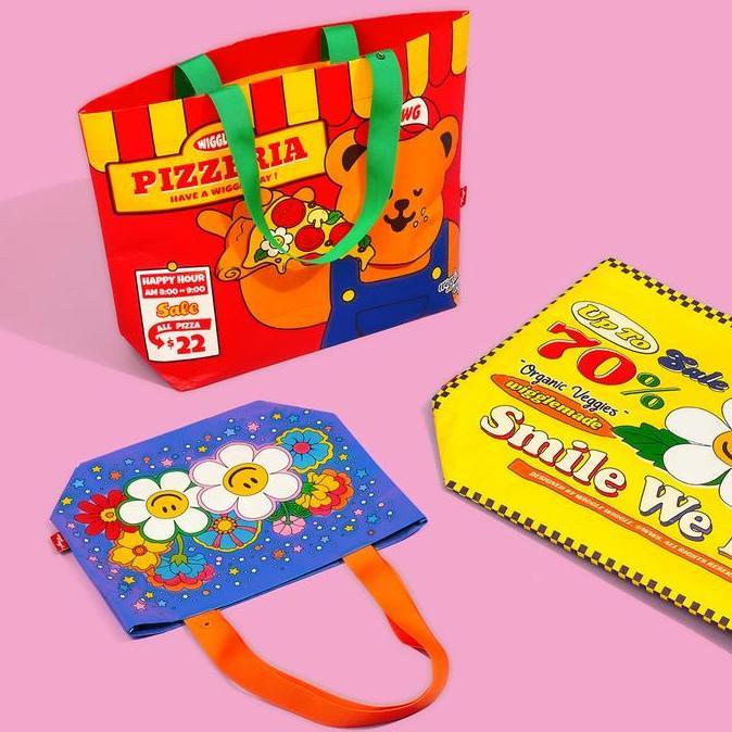 Wiggle wiggle reusable shopping bag colorful korea tas belanja