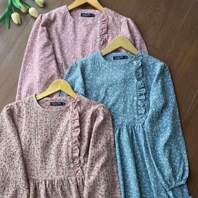 DISKON AYUMI DRESS GAMIS PREMIUM CRINKLE MOTIF BUSUI FRIENDLY WUDHU FRIENDLY TALI KIRI KANAN SAKU DI