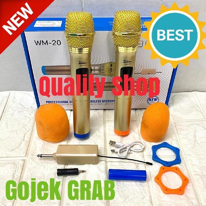 Mic Wireless Blackspider Wm20 Isi 2 mic baterai charger UHF