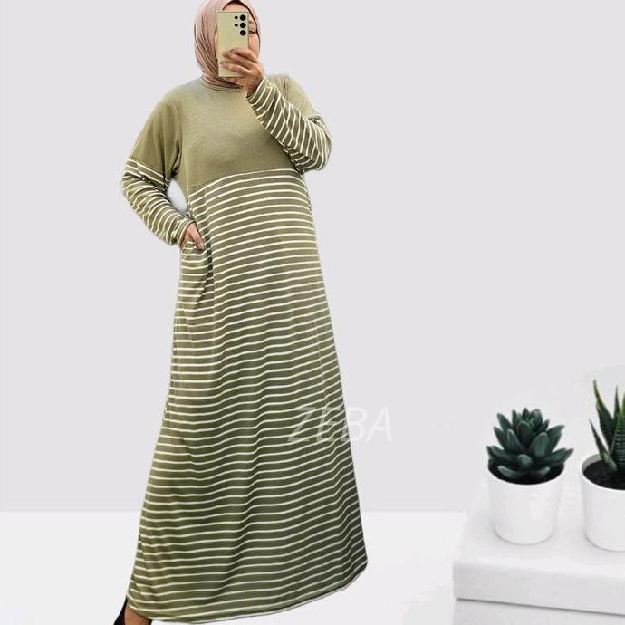 Zeba | Lina Gamis Kaos Knit Rib Jumbo LD120 Melar 150 cm Muat BB 70 - 110 kg PB 145 - 147 cm Baju Wa