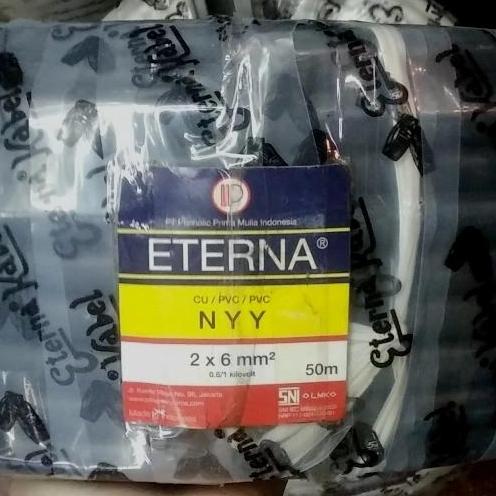 Kabel Listrik Kawat NYY 2x6 2x6mm Eterna @50meter