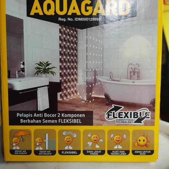 Wrnawrni- Cat Pelapis Anti-Bocor Aquagard By Aquaproof Set 2.5 Kg