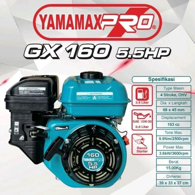 Terlaris Mesin Penggerak Gasoline Engine Gx-160 Yamamax Pro