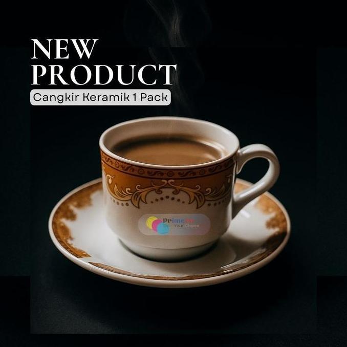 New- Gelas Cangkir Kopi Set Keramik 1 Pack Isi 6