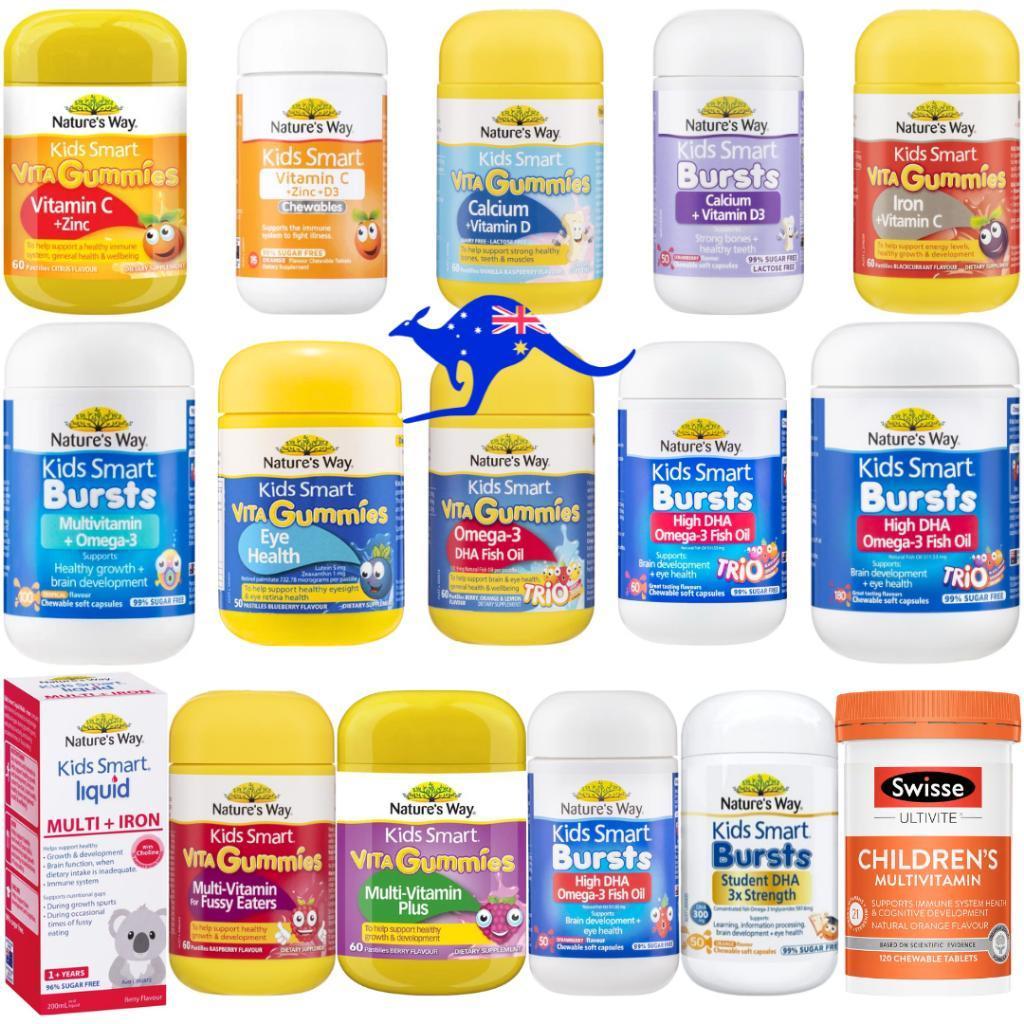 Nature'S Way Kids Smart Complete Multivitamin Omega 3 Fish Oil Trio Bursts 60 180 Burst Natures Vita