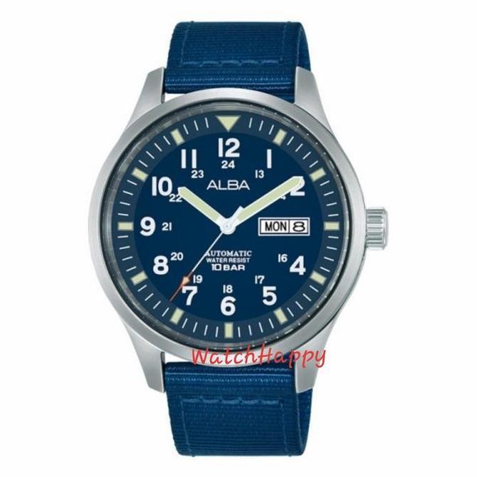 WatchHappy Alba AL4219X1 Automatic Blue Dial AL4219 Nylon 100%Orinal