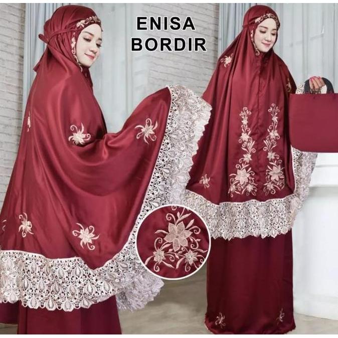 mukena enisa bordir Mukena Luna Maya Dewasa Renda Bordir Terbaru 2020