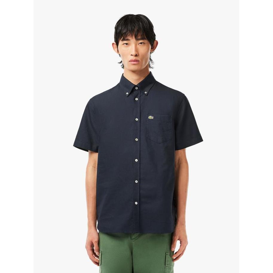 Regular Fit Short Sleeved Oxford Shirt - Blue