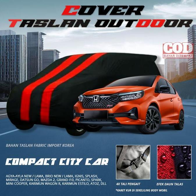 Lgsngkirim- Cover Mobil Kain Taslan All-In-One: Karet Kur Tali Pengait Tahan Panas Uv, Debu, Dan Wat