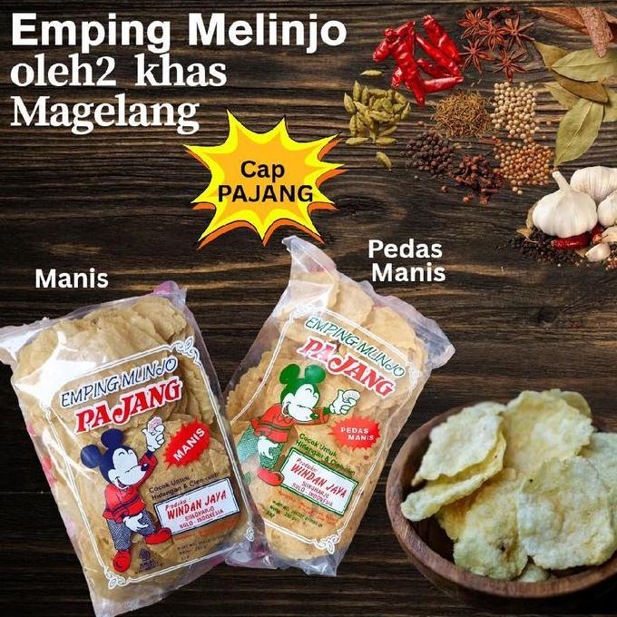 HOT SALE Emping Melinjo Pajang Mentah 250 Gram Mlinjo Belinjo Pedas Manis/Manis/ Asli Solo