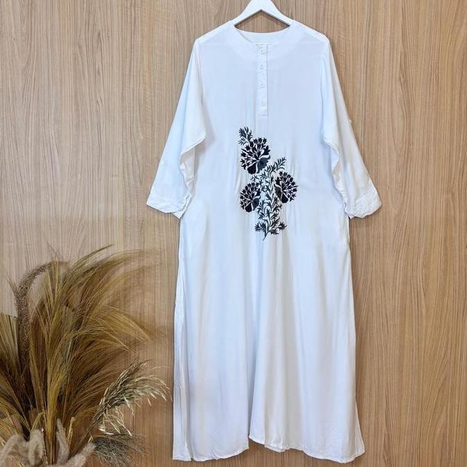 Sale Gamis Putih Jumbo Ld 120 Cm Model Bordir Kekinian