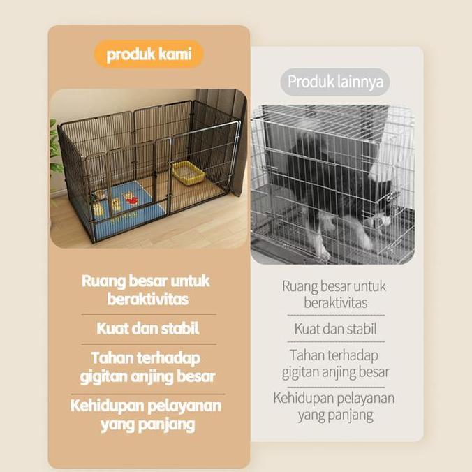 Kandang Anjing Besar Diy/Kandang Hewan Pagar Besi Large Size Pet Cage Anjing Kucing Kandang Pagar Po