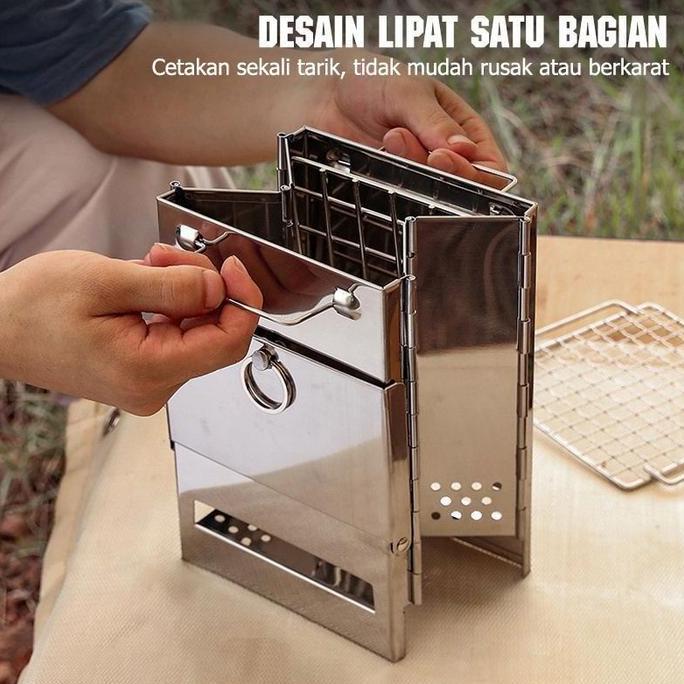 Kompor kayu bakar firewood stove multifungsi BBQ grill api unggun