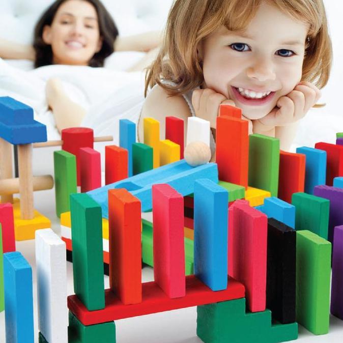 BALOK DOMINO 120 PCS - MAINAN EDUKASI BALOK - MAINAN BALOK ANAK WARNA