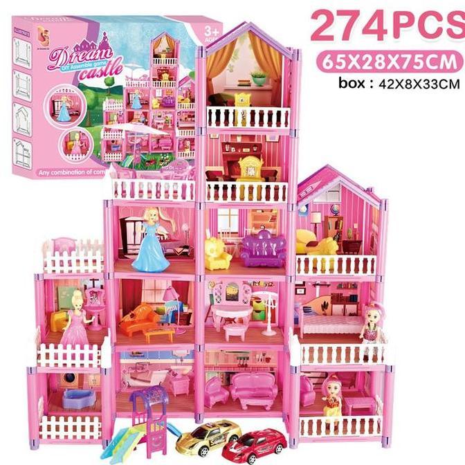 Mainan Edukasi Anak Dream Castle Barbie DIY / Rumah Barbie Jumbo