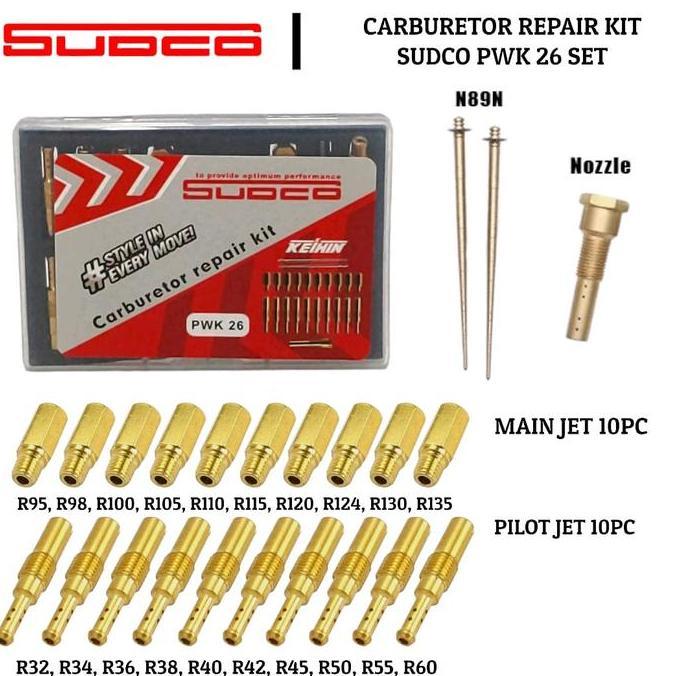 Jual, Pilotjet Mainjet Sudco Pj Mj Pilot Jet Main Jet Carburetor Carburator Karbulator Karbu Pwk 24 