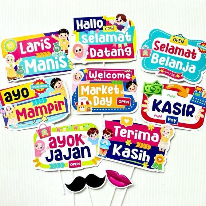 HAPPY MARKET DAY MUSLIM DEKORASI MEJA PROPS PHOTOBOOTH MARKET DAY murah
