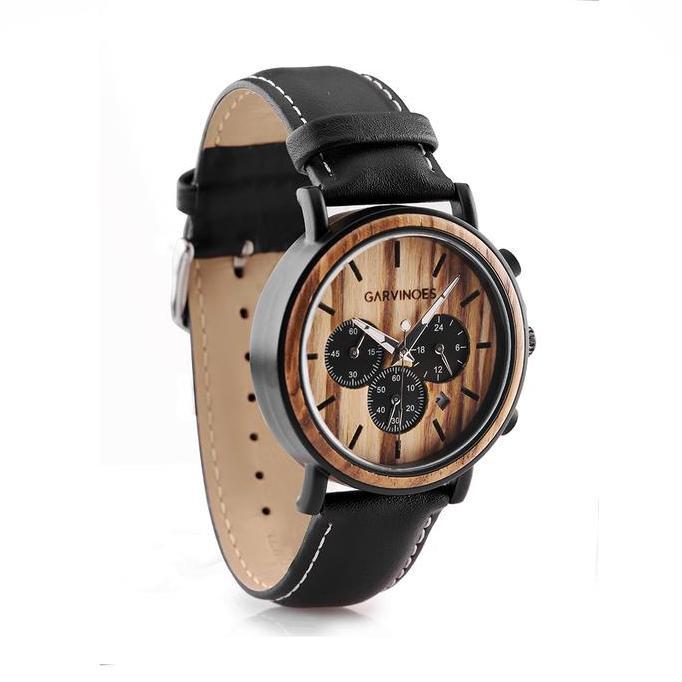 GARVINOES Arfak Leather Jam Tangan Kayu Pria