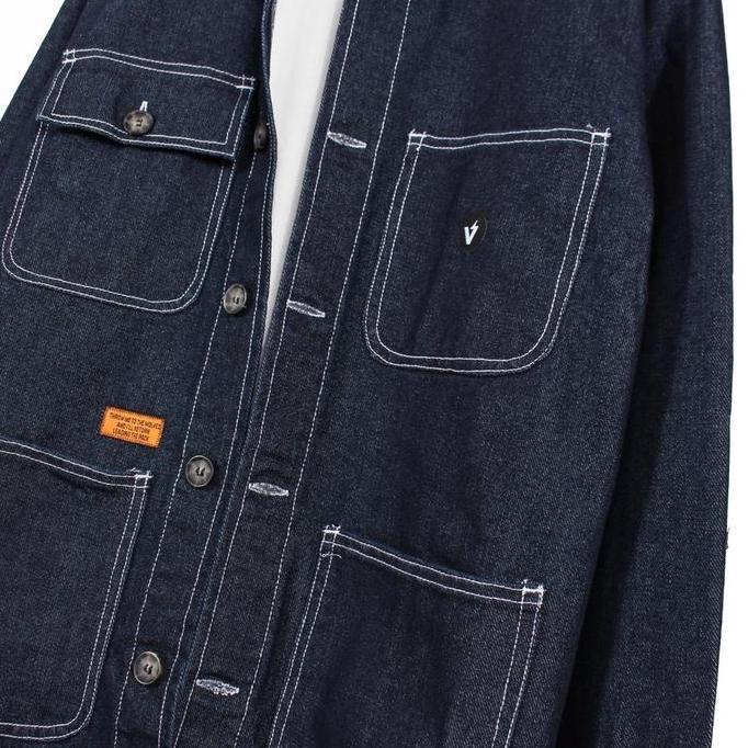 DREELAND X WOLV - Jaket Jeans Trucker Denim NavyBlue