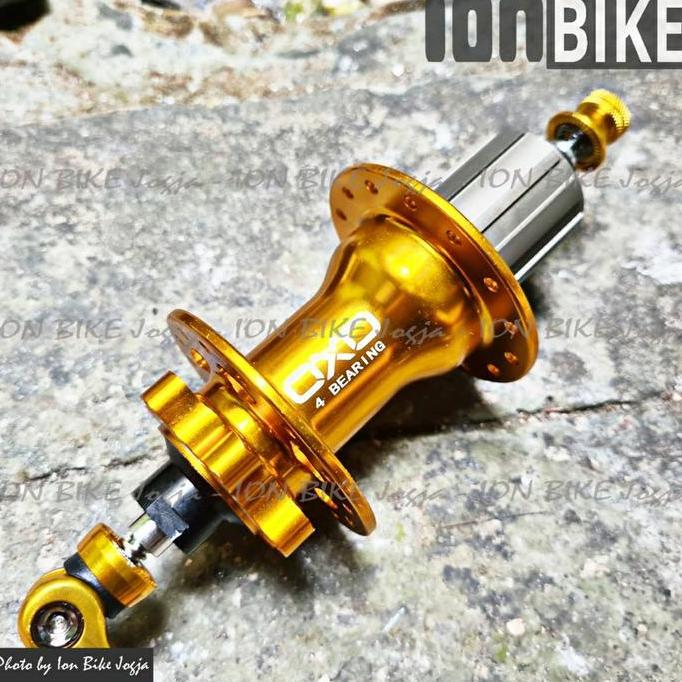 Hub Freehub Oxo Pro 32 Hole Gold Sepeda Mtb 4 Bearing Jangkrik 32H