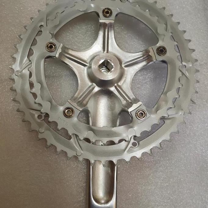 Crank Sepeda Lipat Balap Double Chainring 2 Speed 52 42T Avand Silver