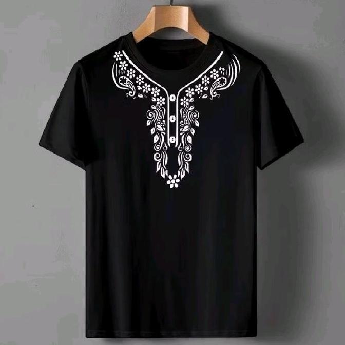 baju lebaran kaos idulfitri atasan pria keren baju koko oblong pendek sablon motip dewasa Motif Dist