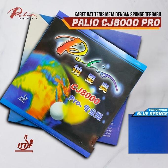 Karet Bat Tenis Meja Pingpong Palio CJ8000 Provincial Blue Sponge