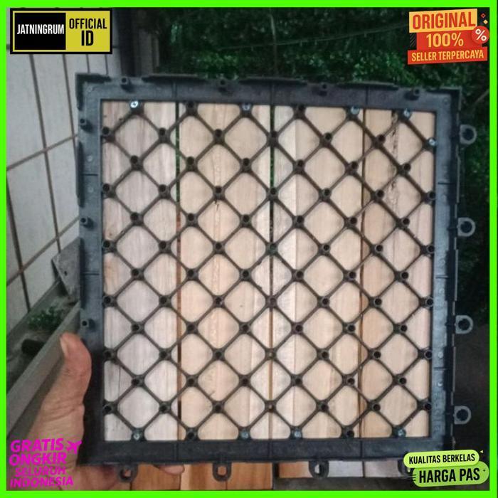Exclusive Decking Tile - Lantai Kayu Portabel - Lantai Kayu Zigzag Kayu Jati - Lantai Bongkar Pasang