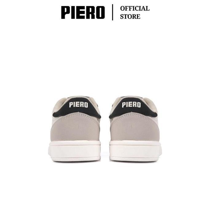 DISKON PIERO SEPATU SNEAKERS COURT DERBY JR LIGHT GREY OYSTER WHITE PALE BROWN PIE1000157