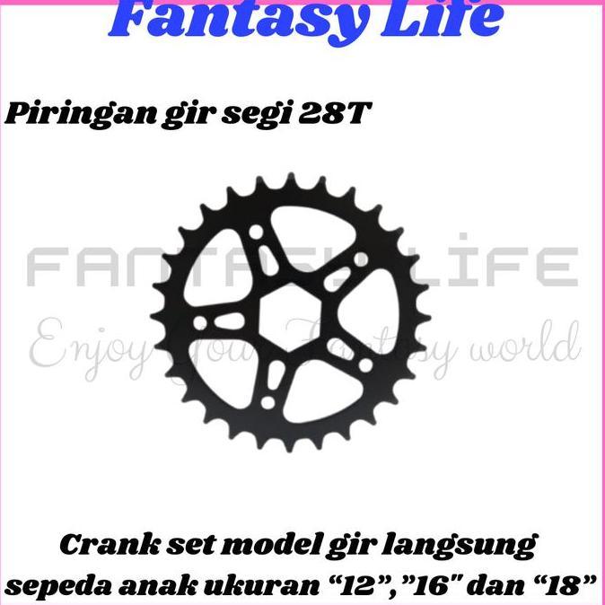 Murah Fantasy Crank set Crank Gir Langsung Sepeda Ukuran 16 12 16 18 sepeda anak Non COD
