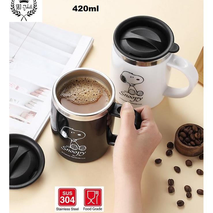Cangkir Mug Stainless steel 304 SUS Vacuum insulated mug Snoopy Original