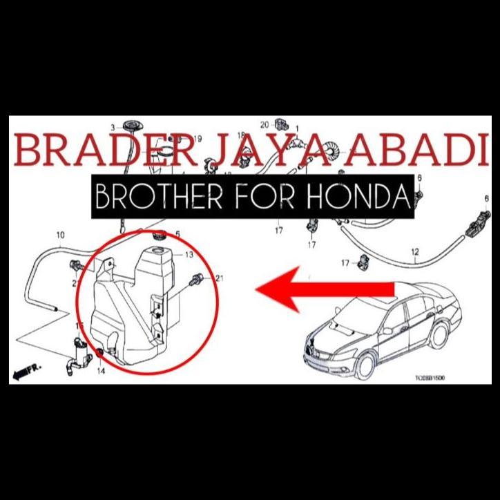 TERBARU TABUNG BOTOL TANK WASHER PUMP AIR WIPER FREED GB3 2010 2011 2012 2013 2014 2015 HONDA 76841-