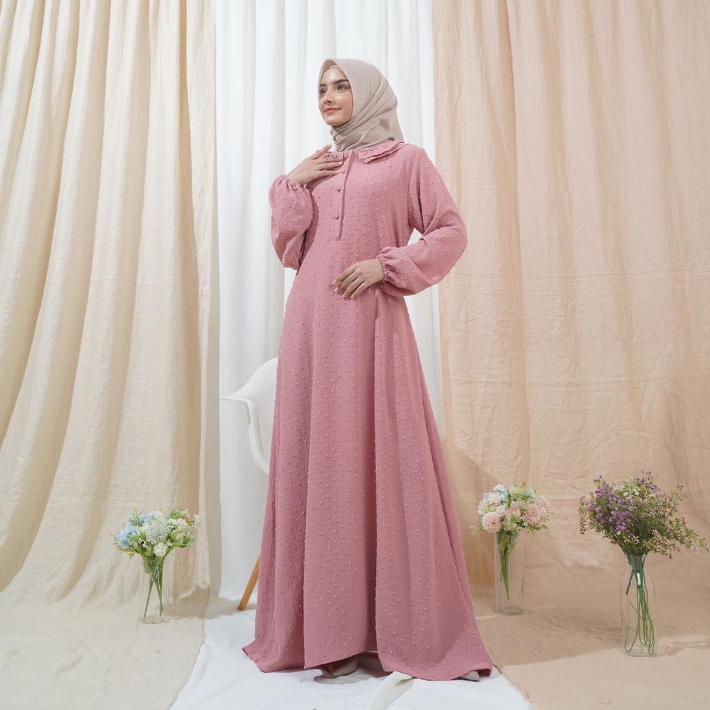Hawa Dress Crincle Uragiri Jumbo Busui A-Line Balon