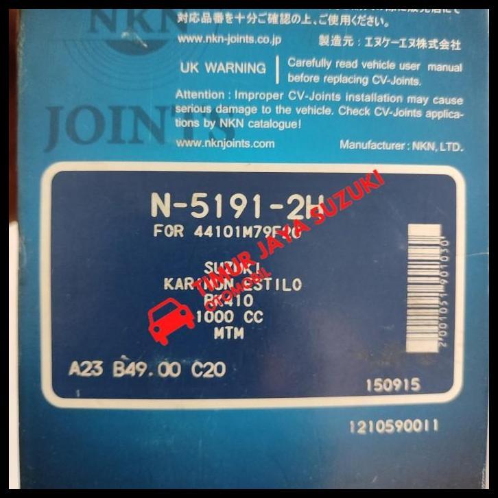 TERBARU CV JOINT AS RODA LUAR NEW KARIMUN ESTILO 3 CYLINDER NKN JAPAN SPAREPART SUZUKI 