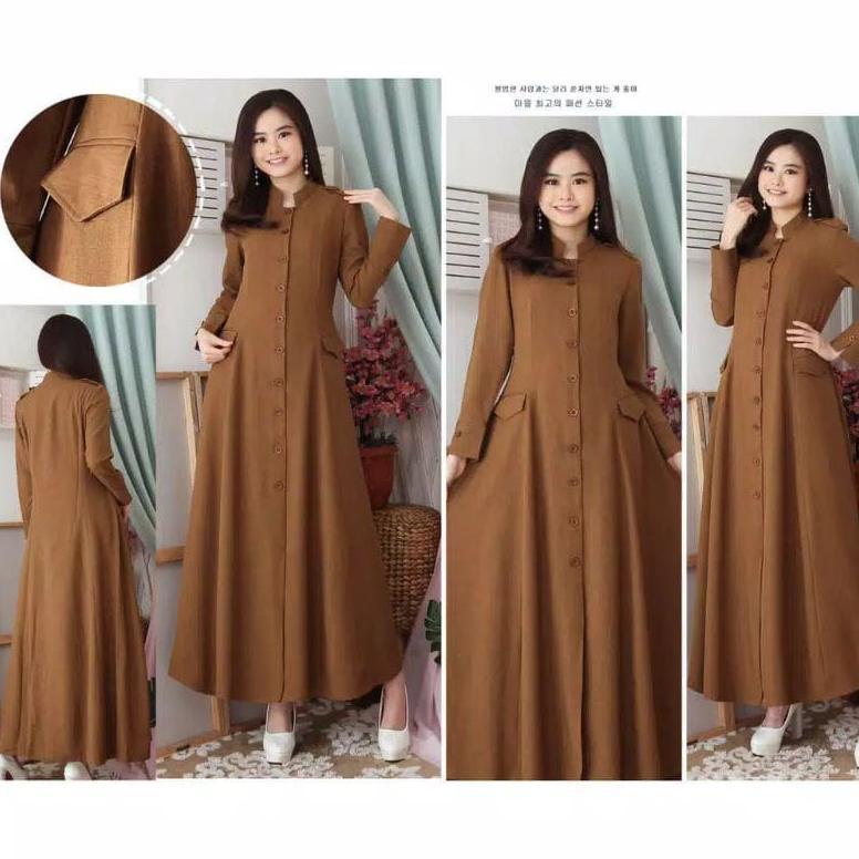 Gamis Seragam PNS Wanita Khaki/Pemda Katun Toyobo Ori