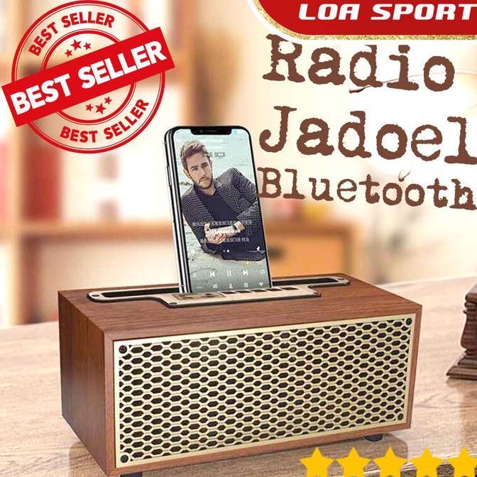 Speaker Bluetooth Radio Jadul Kayu Klasik Portable Mini 1200mAh USB