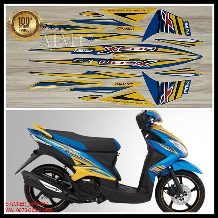 DISKON (ORI) STIKER STRIPING MOTOR XEON RC 2012 BIRU KUNING KUALITAS ORIGINAL 