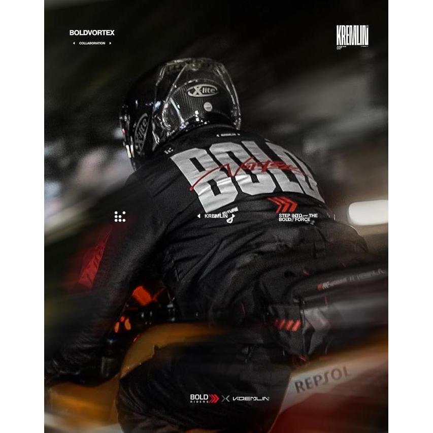 KREMLIN x BOLD RIDERS Bomber Jacket Black - BOLD VORTEX
