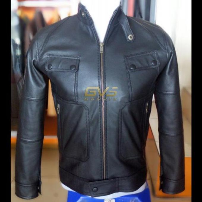 jaket kulit pria asli premium model ala korea