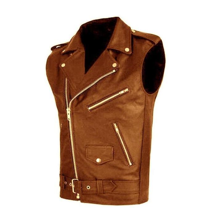 Jaket rompi Kulit Pria ramones terbaru / jaket rompi anti air dan angin / jaket kulit motor pria / j