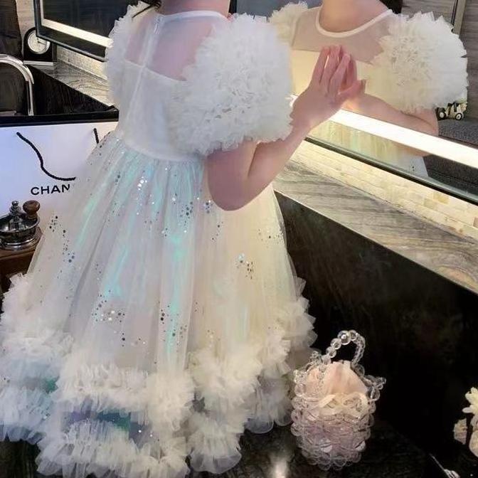 [Princess Kesli] 1-10 Tahun Gaun Apricot Dress Pesta Princess Anak Perempuan Katun Nyaman Lembut Baj