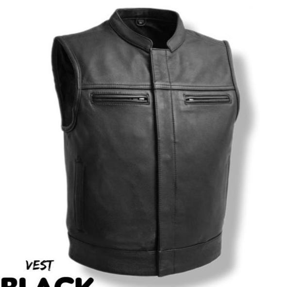 jaket kulit rompi pria asli bahan domba super/rompi kulit asli